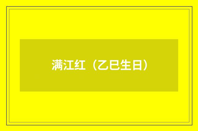 满江红（乙巳生日）
