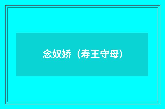 念奴娇（寿王守母）