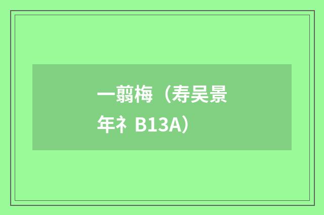 一翦梅（寿吴景年礻B13A）