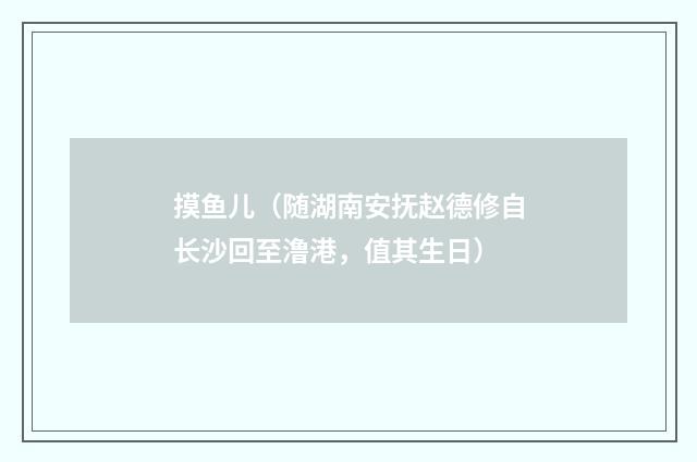 摸鱼儿（随湖南安抚赵德修自长沙回至澛港，值其生日）