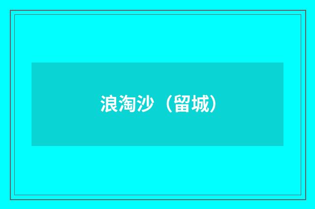 浪淘沙（留城）