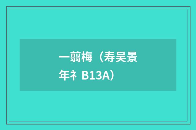 一翦梅（寿吴景年礻B13A）