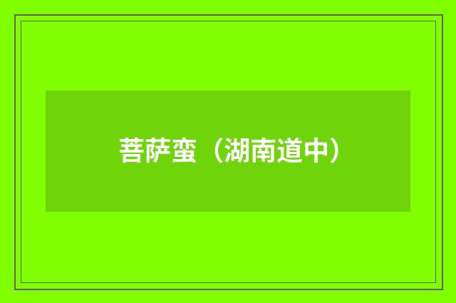 菩萨蛮（湖南道中）