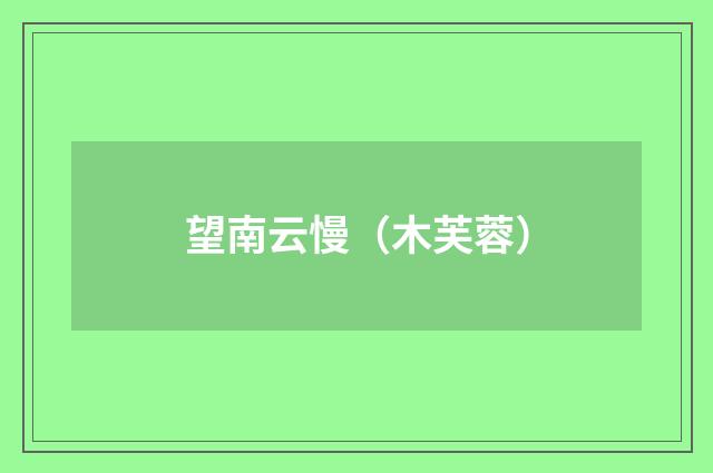 望南云慢（木芙蓉）
