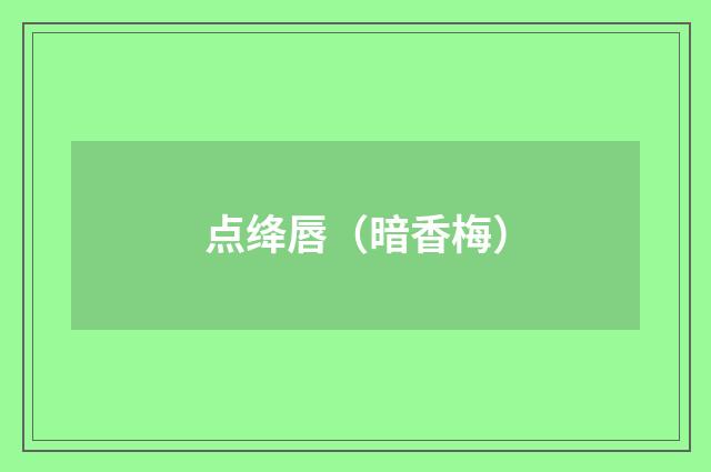 点绛唇（暗香梅）