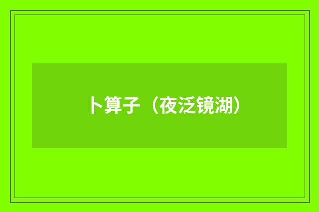 卜算子（夜泛镜湖）