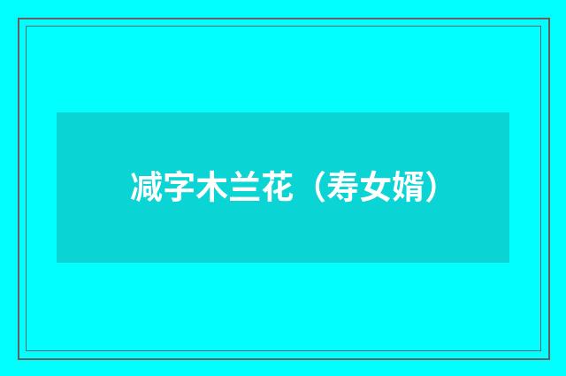 减字木兰花（寿女婿）