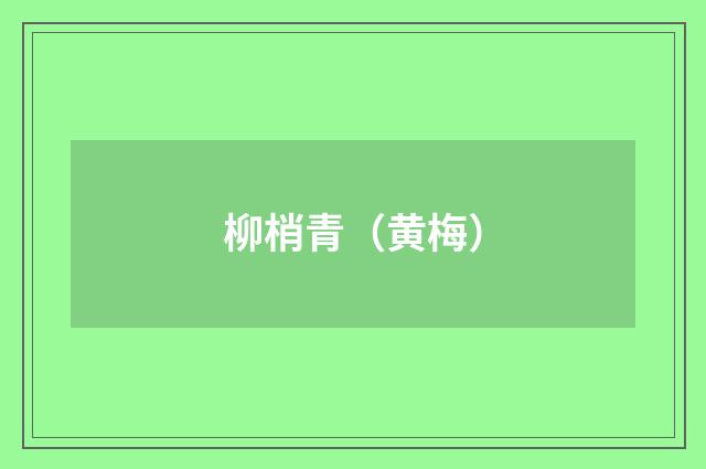 柳梢青（黄梅）