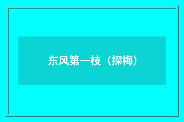 东风第一枝（探梅）