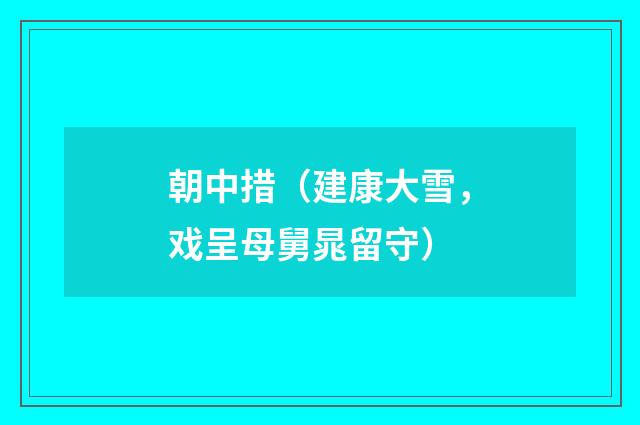 朝中措（建康大雪，戏呈母舅晁留守）