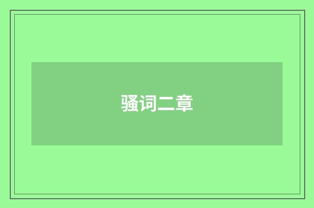 骚词二章