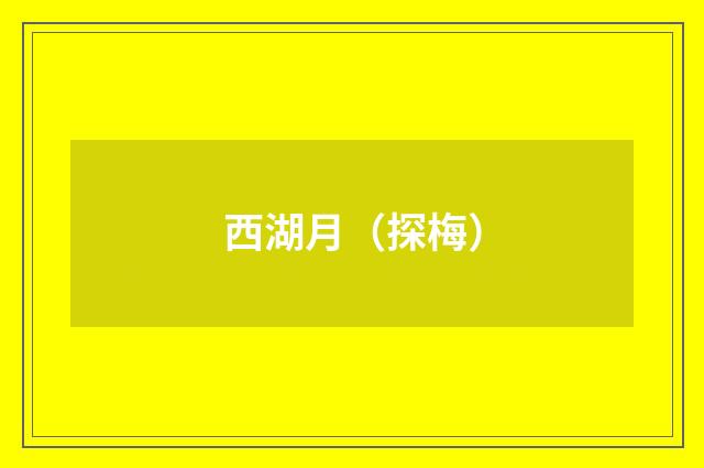 西湖月（探梅）