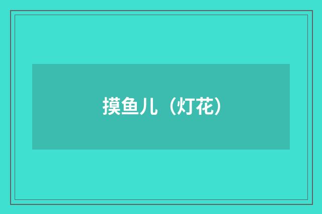 摸鱼儿（灯花）