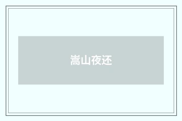 嵩山夜还