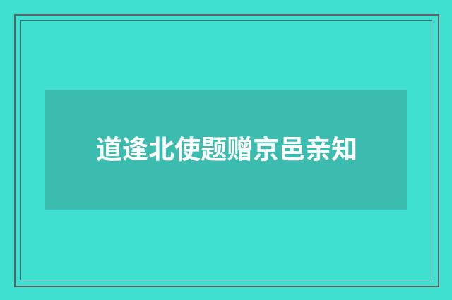 道逢北使题赠京邑亲知