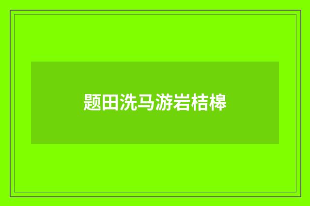 题田洗马游岩桔槔