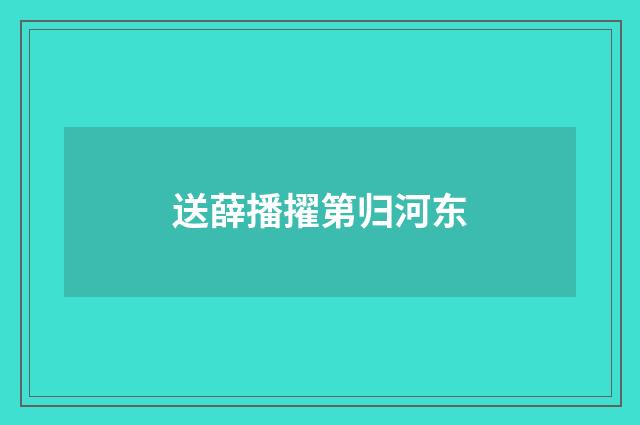 送薛播擢第归河东