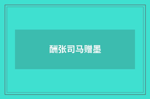 酬张司马赠墨