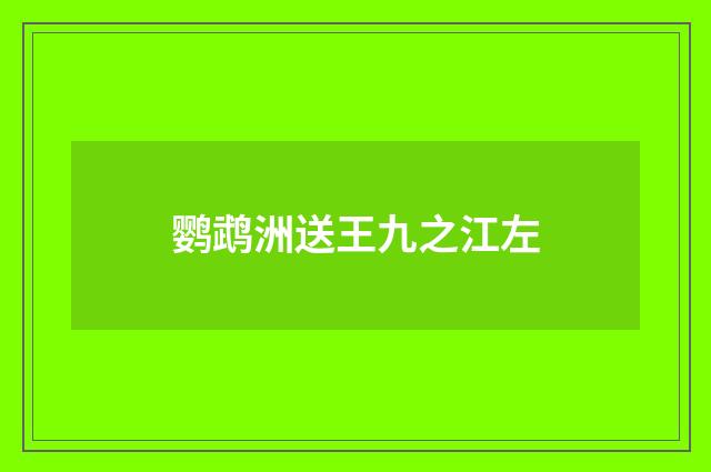 鹦鹉洲送王九之江左