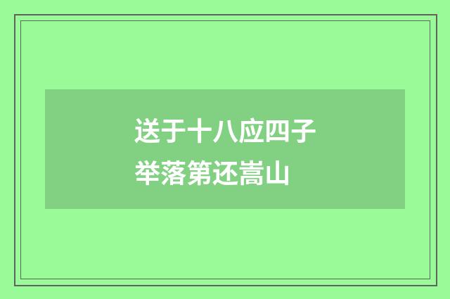送于十八应四子举落第还嵩山