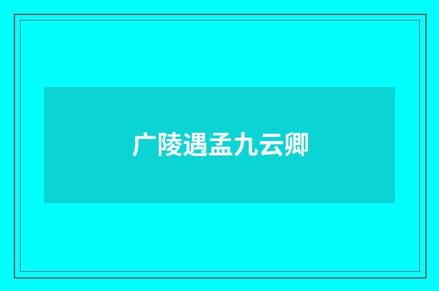 广陵遇孟九云卿
