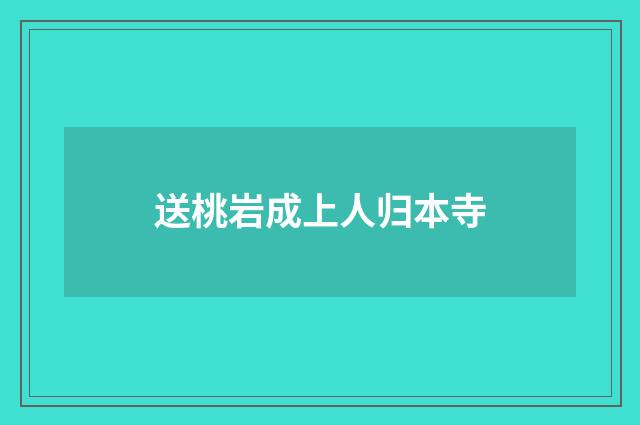 送桃岩成上人归本寺