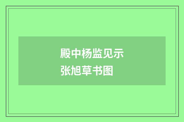 殿中杨监见示张旭草书图