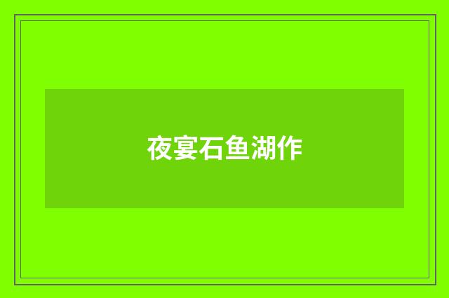 夜宴石鱼湖作