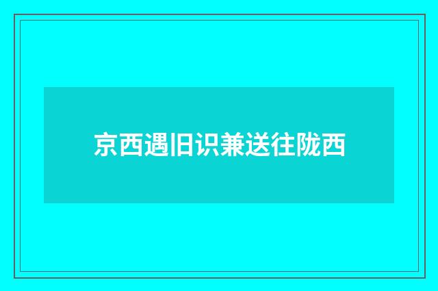 京西遇旧识兼送往陇西