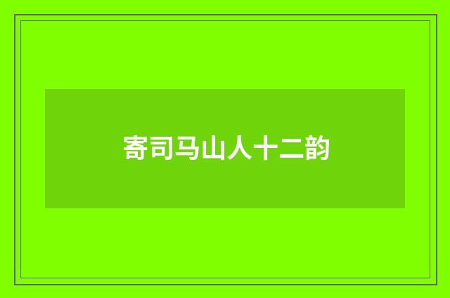 寄司马山人十二韵