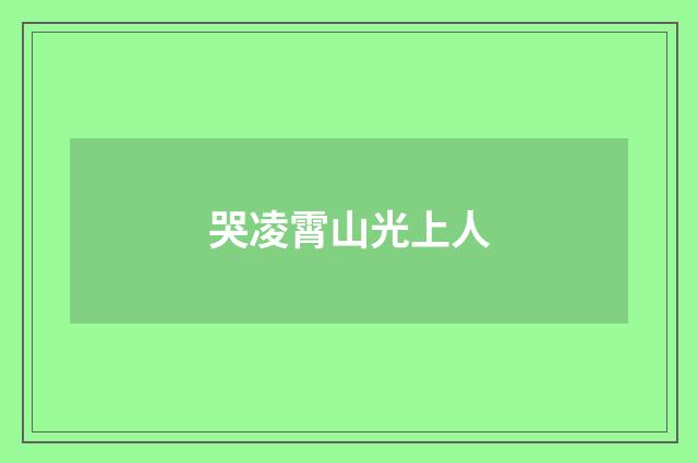 哭凌霄山光上人
