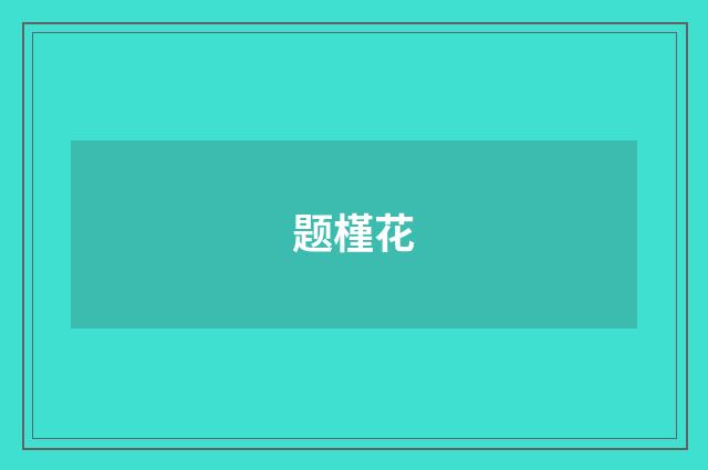 题槿花