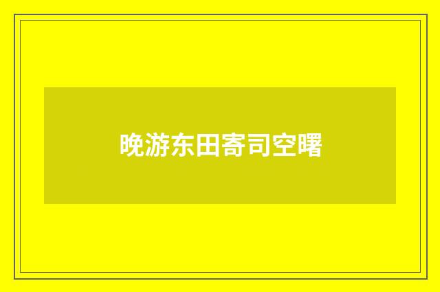 晚游东田寄司空曙