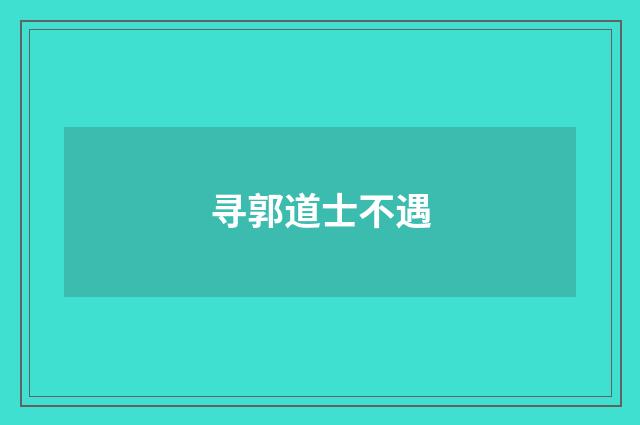 寻郭道士不遇