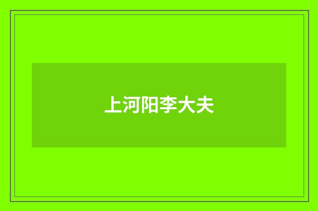 上河阳李大夫