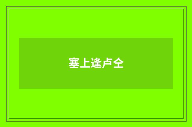 塞上逢卢仝
