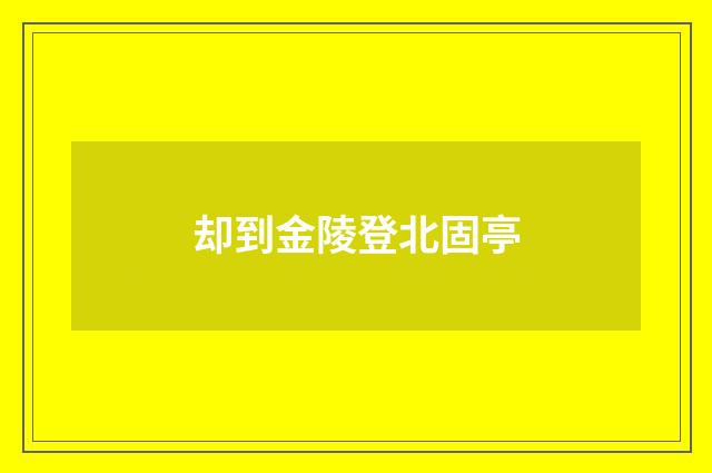 却到金陵登北固亭