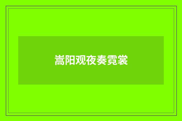 嵩阳观夜奏霓裳