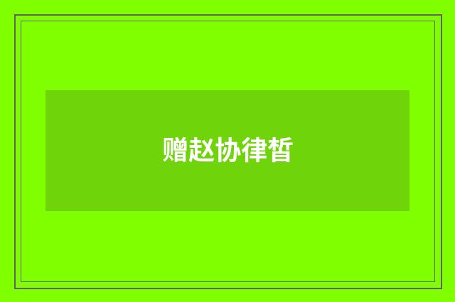 赠赵协律皙
