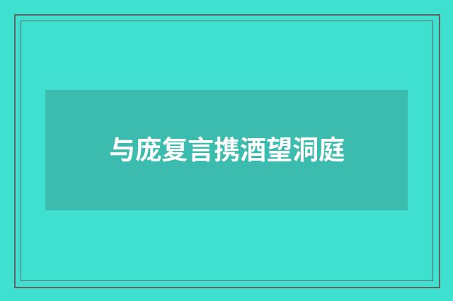 与庞复言携酒望洞庭
