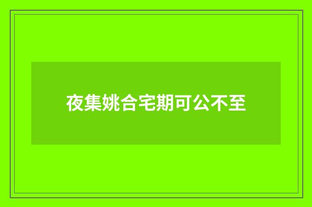 夜集姚合宅期可公不至