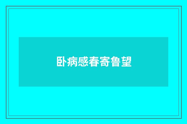 卧病感春寄鲁望