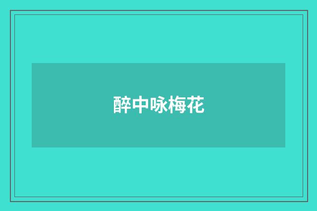 醉中咏梅花