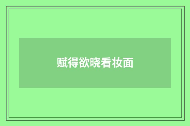 赋得欲晓看妆面