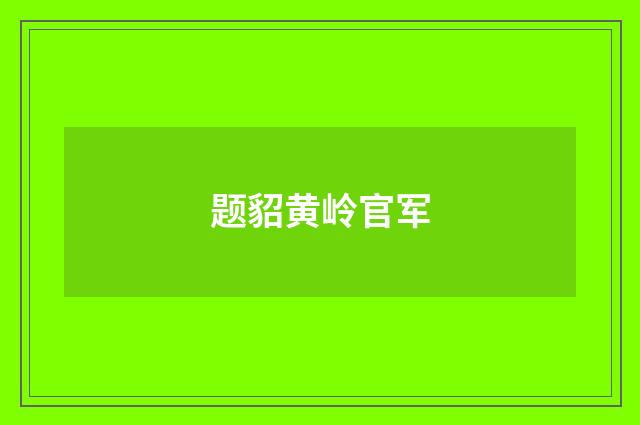 题貂黄岭官军