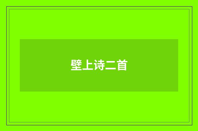 壁上诗二首
