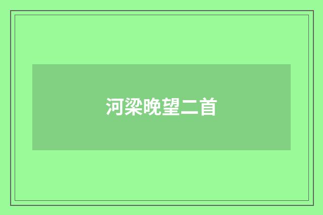 河梁晚望二首