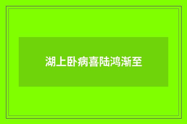 湖上卧病喜陆鸿渐至