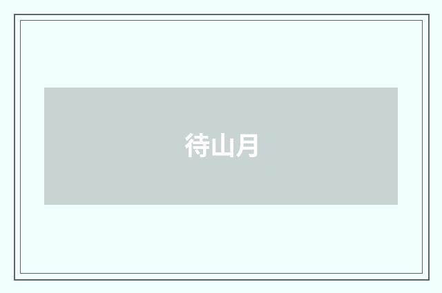 待山月