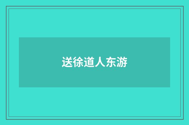送徐道人东游